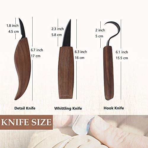 Wood Carving Knife Kit 12pcs Set for Spoon Carving, 3 Knives with ...