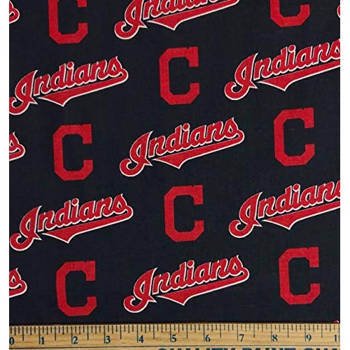 1/2 Yard - Cleveland Indian Broadcloth Cotton Fabric Great for Qu...