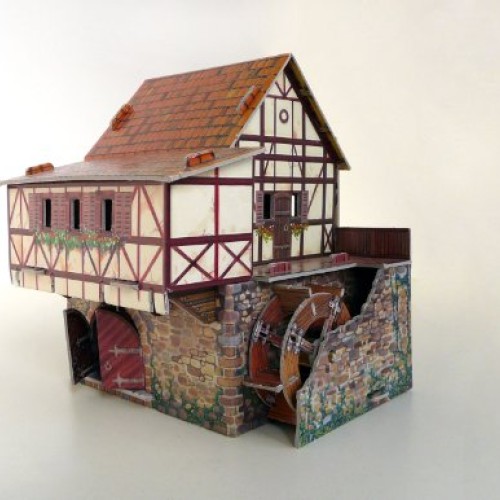 Clever Paper Watermill with Figures