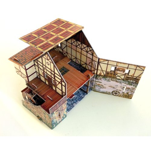 Clever Paper Watermill with Figures