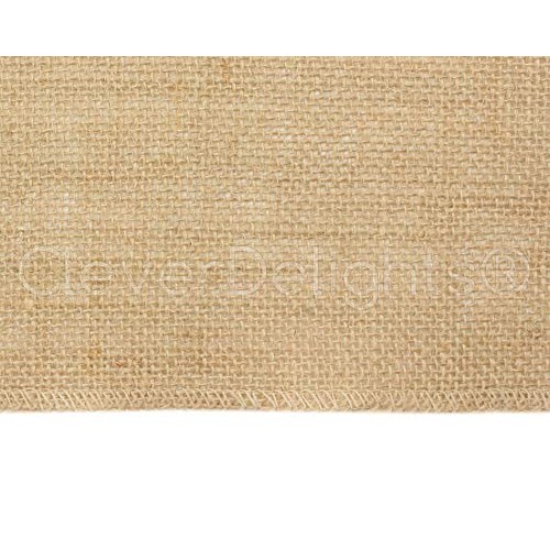 CleverDelights 12 Premium Burlap Roll - 10 Yards - No-Fray Finish...