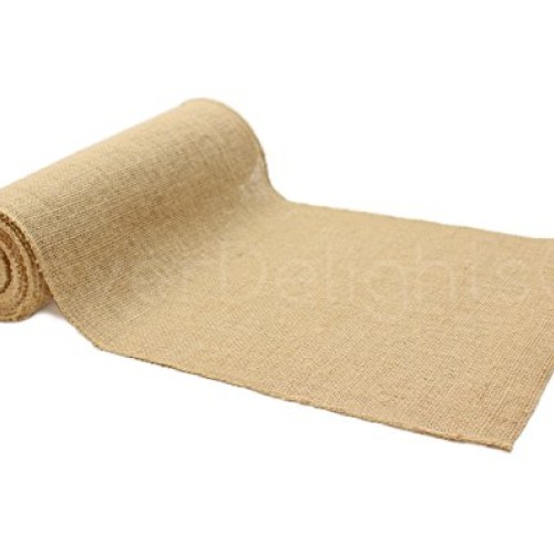 CleverDelights 12 Premium Burlap Roll - 10 Yards - No-Fray Finish...