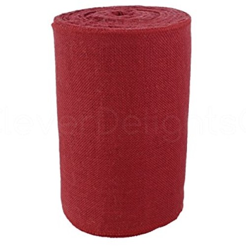 CleverDelights 12 Premium Red Burlap Roll - 50 Yards - No-Fray Fi...
