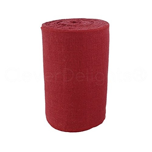 CleverDelights 12 Premium Red Burlap Roll - 50 Yards - No-Fray Fi...