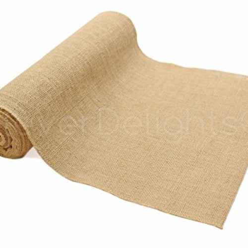 CleverDelights 14 Premium Burlap Roll - 10 Yards - No-Fray Finish...