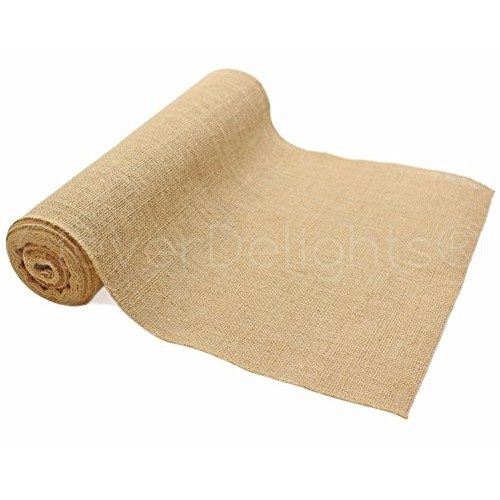 CleverDelights 14 Premium Burlap Roll - 10 Yards - No-Fray Finish...