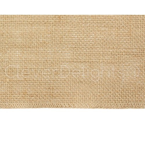 CleverDelights 14 Premium Burlap Roll - 50 Yards - No-Fray Finish...