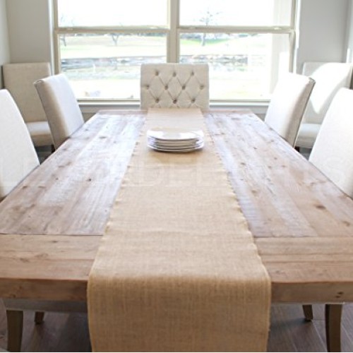 CleverDelights 14 Premium Burlap Roll - 50 Yards - No-Fray Finish...