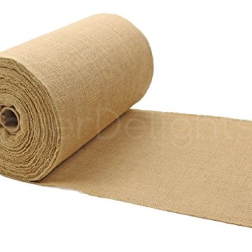 CleverDelights 14 Premium Burlap Roll - 50 Yards - No-Fray Finish...