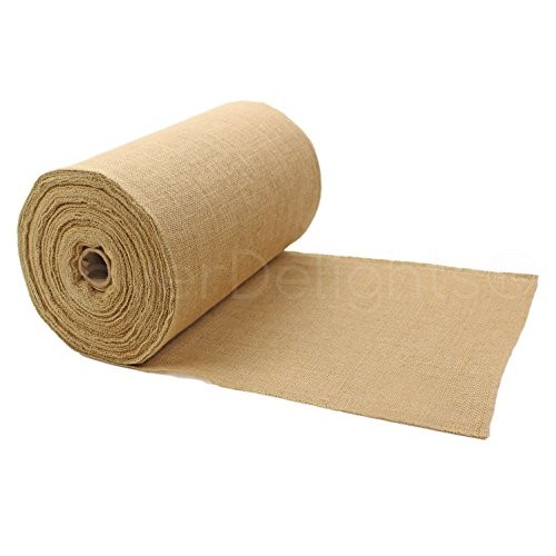 CleverDelights 14 Premium Burlap Roll - 50 Yards - No-Fray Finish...
