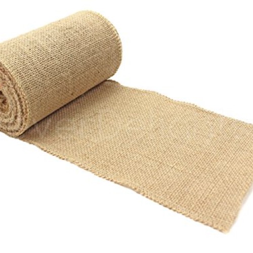CleverDelights 6 Premium Burlap Roll - 10 Yards - No-Fray Finishe...