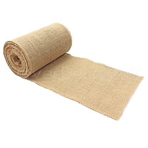 CleverDelights 6 Premium Burlap Roll - 10 Yards - No-Fray Finishe...