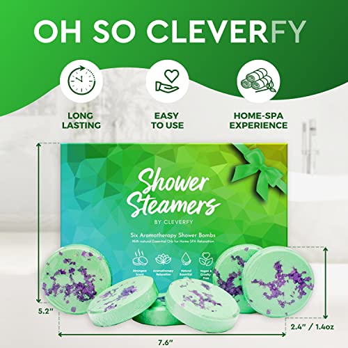 Cleverfy Shower Steamers Aromatherapy - Gift Set of 6 Shower Bombs...