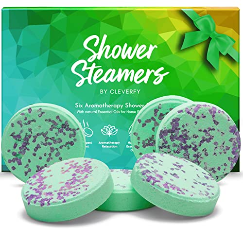 Cleverfy Shower Steamers Aromatherapy - Gift Set of 6 Shower Bombs...