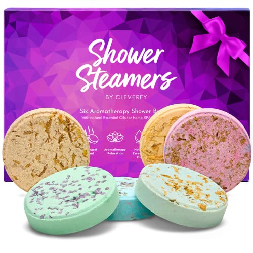 Cleverfy Shower Steamers Aromatherapy - Variety Pack of 6 Shower B...