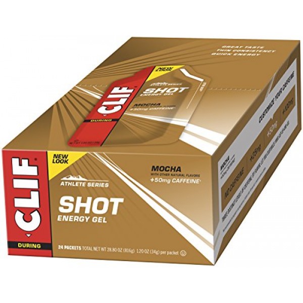 CLIF SHOT - Energy Gel - Mocha - With Caffeine 1.2 Ounce Packet, 2...