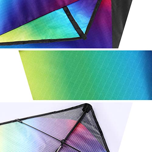 CLISPEED Rainbow Kite Easy to Fly Delta Kites for Kids Beach Park ...