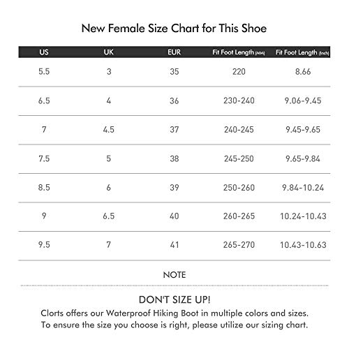 Clorts Womens Hiking Camping Boots Waterproof Breathable High-Tra...