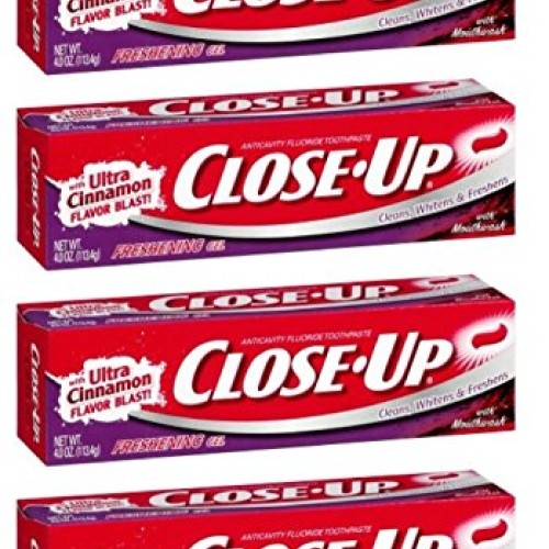 Close-Up Fluoride Toothpaste, Freshening Red Gel 4 oz Pack of 4