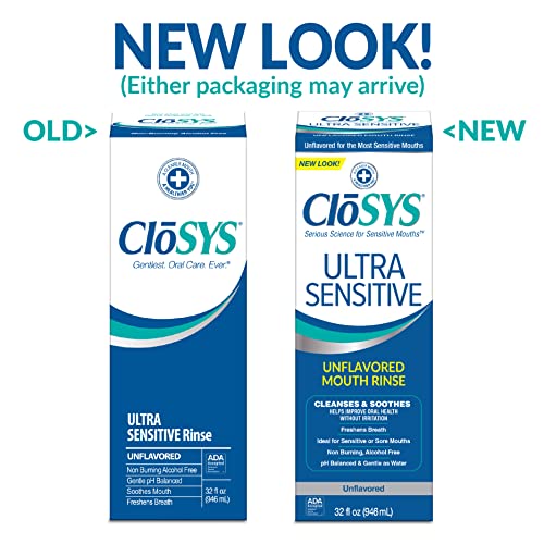 CloSYS Ultra Sensitive Mouthwash, 32 Ounce, Unflavored Optional F...