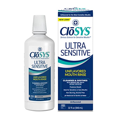 CloSYS Ultra Sensitive Mouthwash, 32 Ounce, Unflavored Optional F...