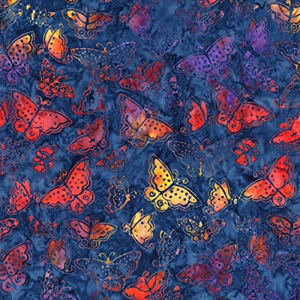 1 Yard Flying Colors Batik by Laurel Burch 100% Cotton Batik Fabri...