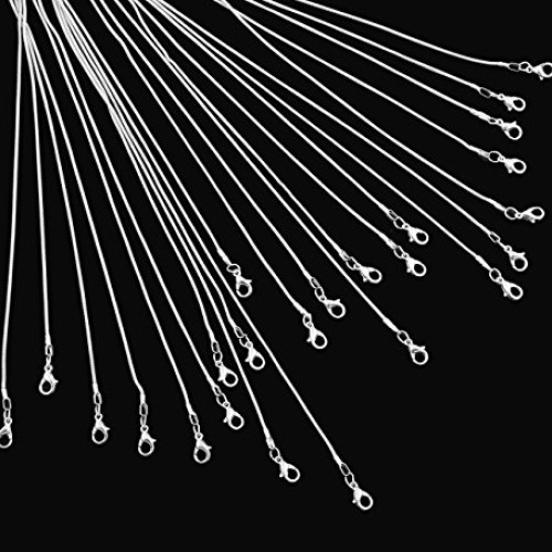 24pcs Chains for Jewelry Making 24 Inch 925 Sterling Silver Plated...