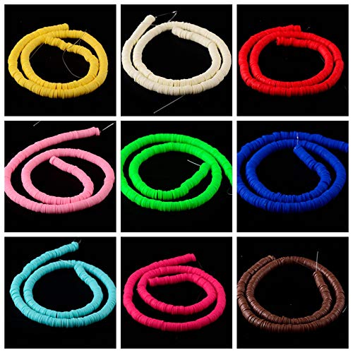 Clay Beads 10strands 6mm Vinyl Heishi Chip Disk Flat Round Loose H...