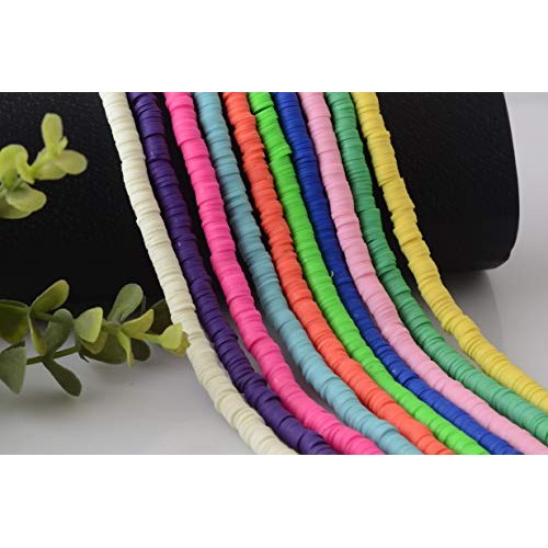 Clay Beads 10strands 6mm Vinyl Heishi Chip Disk Flat Round Loose H...