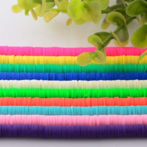 Clay Beads 10strands 6mm Vinyl Heishi Chip Disk Flat Round Loose H...