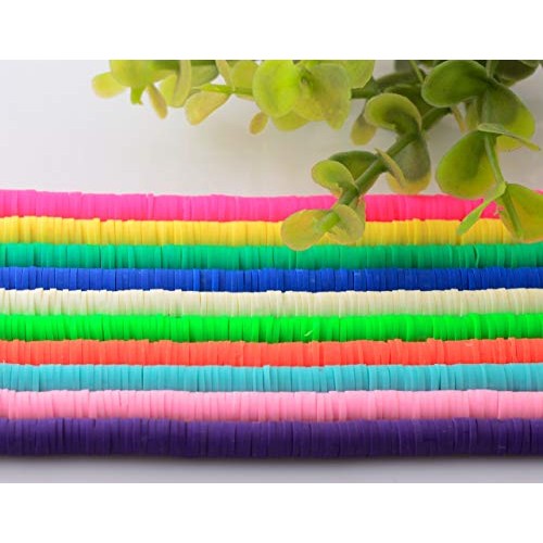 Clay Beads 10strands 6mm Vinyl Heishi Chip Disk Flat Round Loose H...