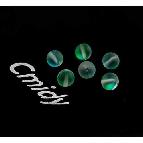 Matte Aurora Crystal Glass Beads Green 100pcs 8mm Flash Glitter Sh...