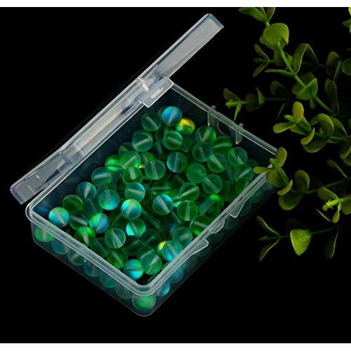 Matte Aurora Crystal Glass Beads Green 100pcs 8mm Flash Glitter Sh...