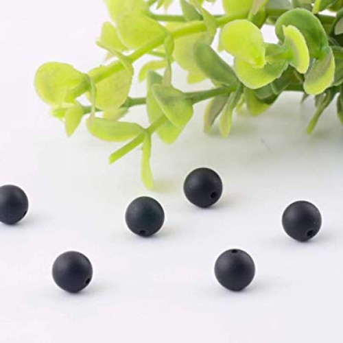 Natural Stone Beads 100pcs 10mm Matte Black Onyx Agate Dull Polish...