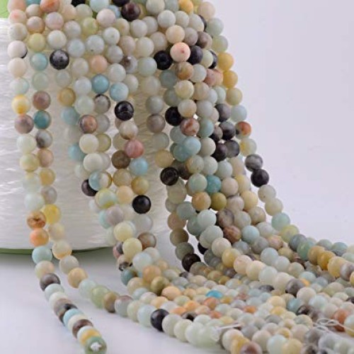 Natural Stone Beads 100pcs 8mm Amazonite Round Genuine Real Stone ...