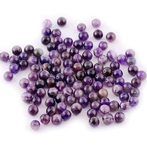 Natural Stone Beads 100pcs 8mm Amethyst Round Genuine Real Stone B...
