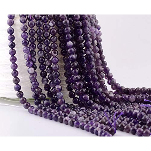 Natural Stone Beads 100pcs 8mm Amethyst Round Genuine Real Stone B...