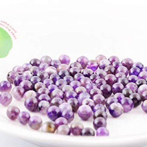 Natural Stone Beads 100pcs 8mm Amethyst Round Genuine Real Stone B...