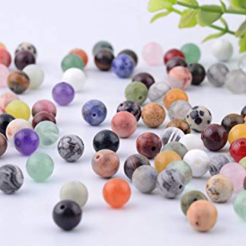 Natural Stone Beads 200pcs Mixed 8mm Round Genuine Real Stone Bead...