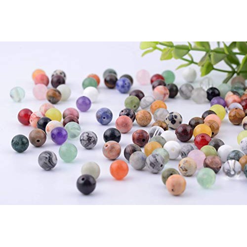 Natural Stone Beads 200pcs Mixed 8mm Round Genuine Real Stone Bead...