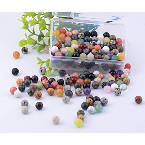 Natural Stone Beads 200pcs Mixed 8mm Round Genuine Real Stone Bead...