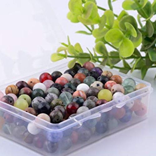 Natural Stone Beads 200pcs Mixed 8mm Round Genuine Real Stone Bead...