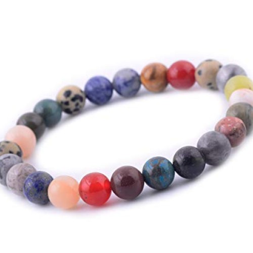 Natural Stone Beads 200pcs Mixed 8mm Round Genuine Real Stone Bead...