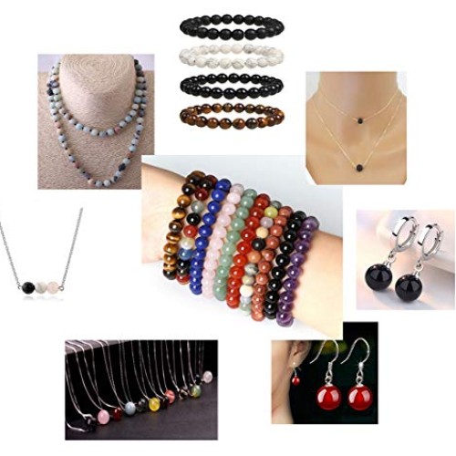 Natural Stone Beads 200pcs Mixed 8mm Round Genuine Real Stone Bead...