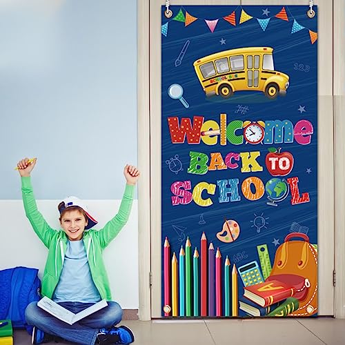 Back to School Decorations,Welcome Back to School Door Cover,First...