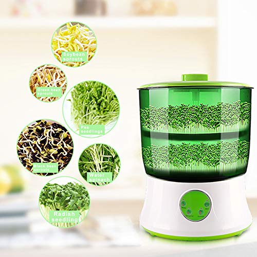 CNCEST Automatic Bean Sprouts Machine,110V 20W 2-Layer Professiona...