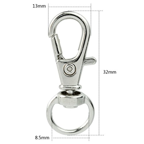 50 pcs Swivel Clasps Lanyard Snap Hook,cnomg Metal Swivel Lanyard ...
