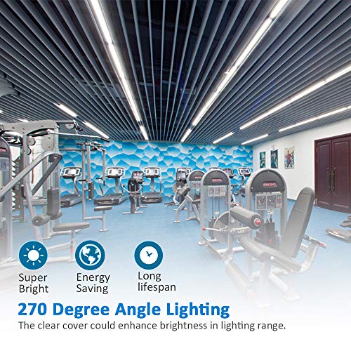 4FT LED Shop Light - 40W 5200Lm 6500K Super Bright White, Integr...