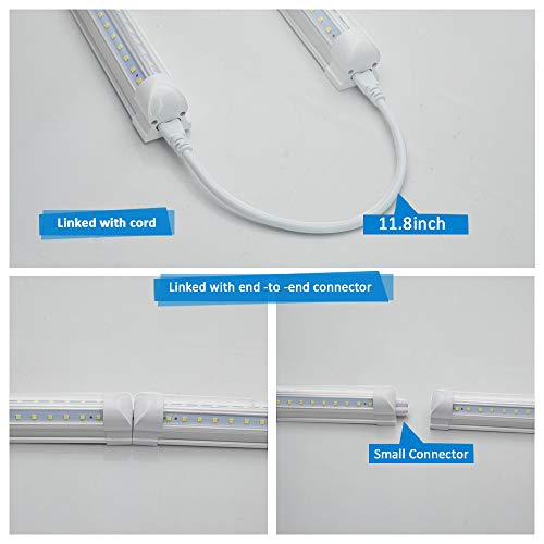 4FT LED Shop Light - 40W 5200Lm 6500K Super Bright White, Integr...