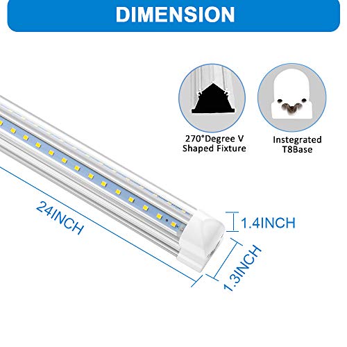 T8 LED Light Fixture -2FT 1680lm 14W Under Cabinet Lighting, 6500k...
